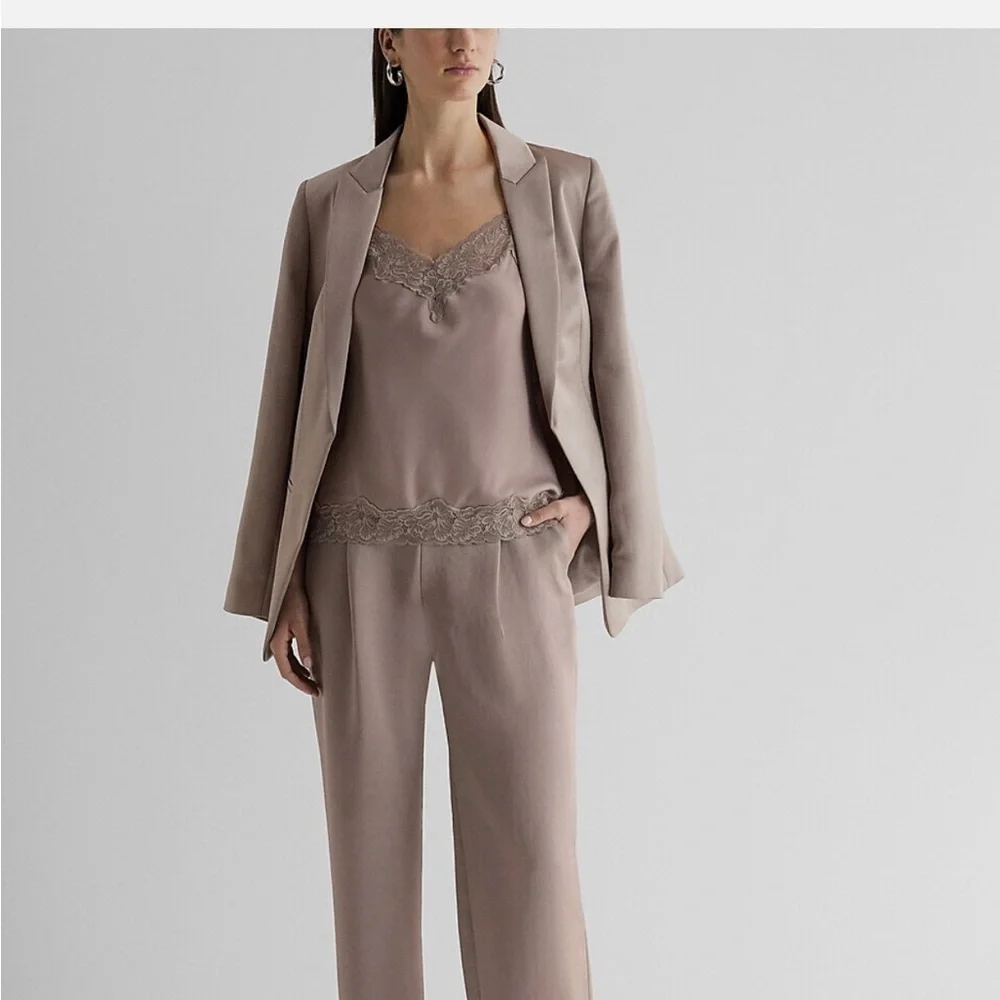 Express Satin Gray Blazer - Picture 2 of 8